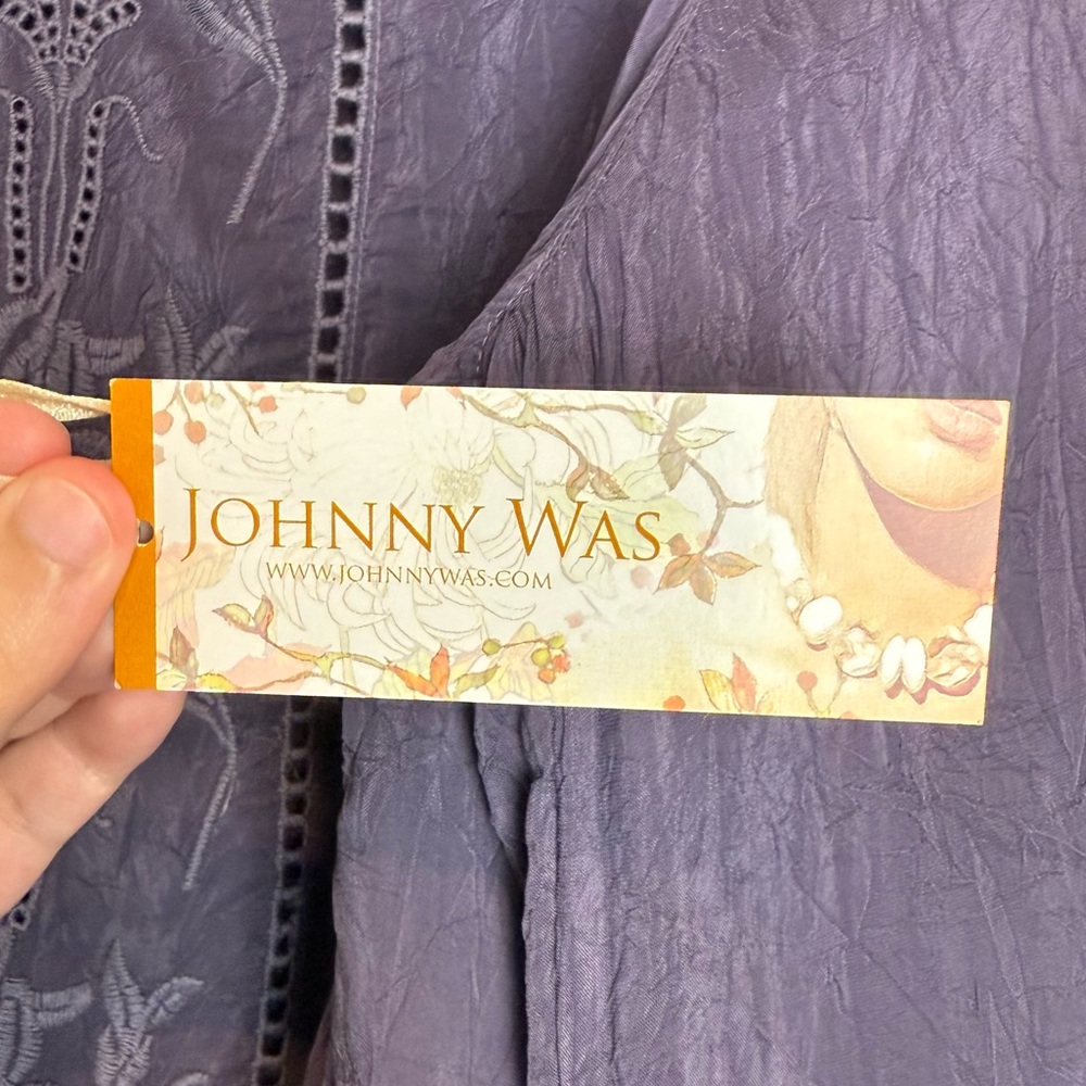 NWD Johnny Was Katie Swift Blouse Embroidered Purple Size Small - Picture 7 of 7